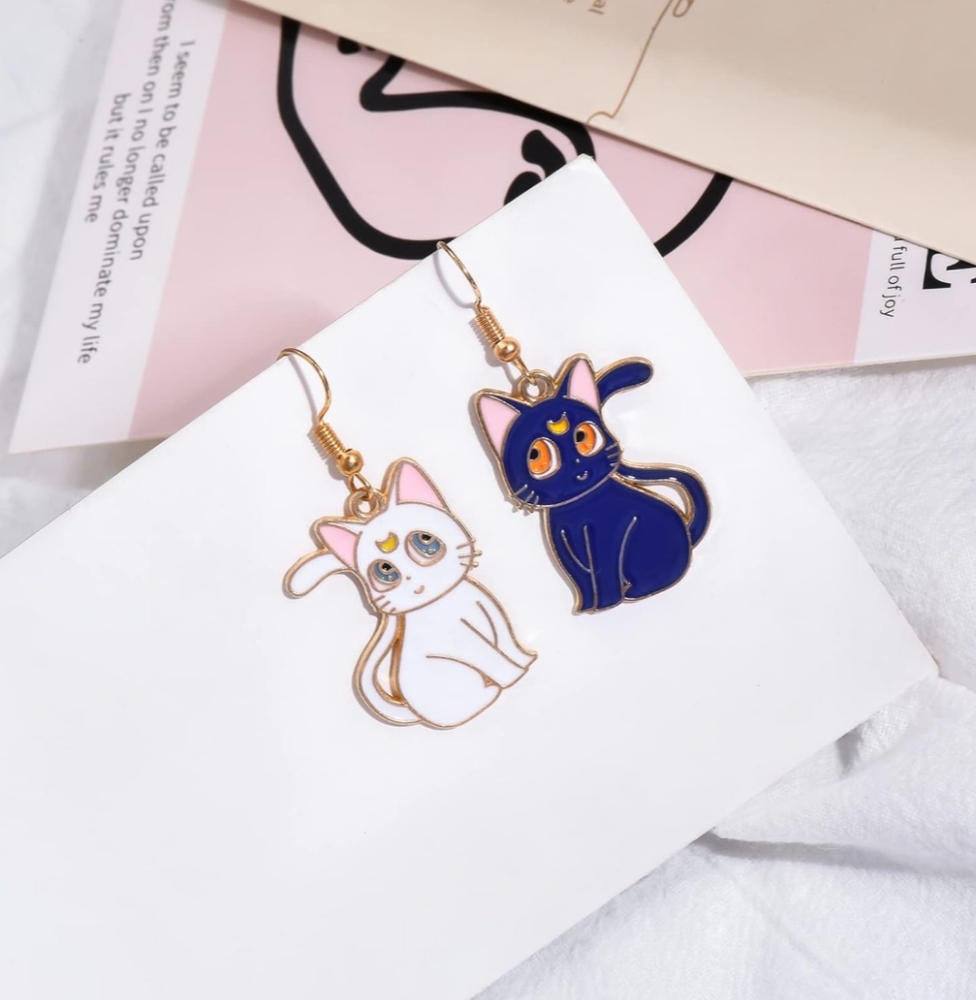 Anime Sailor Cat Dangle costume jewelry Earrings